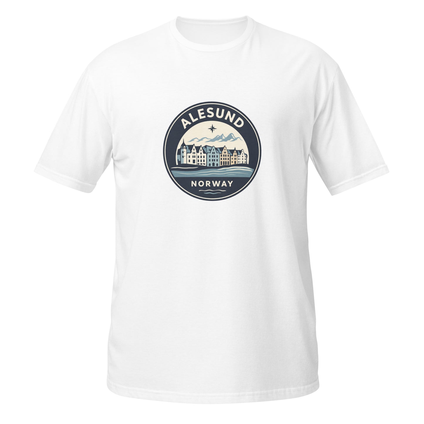Alesund / Sunnmore Norway T-Shirt – Fjord, Mountain & Art Nouveau Design