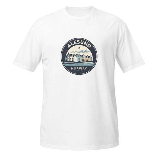 Alesund / Sunnmore Norway T-Shirt – Fjord, Mountain & Art Nouveau Design
