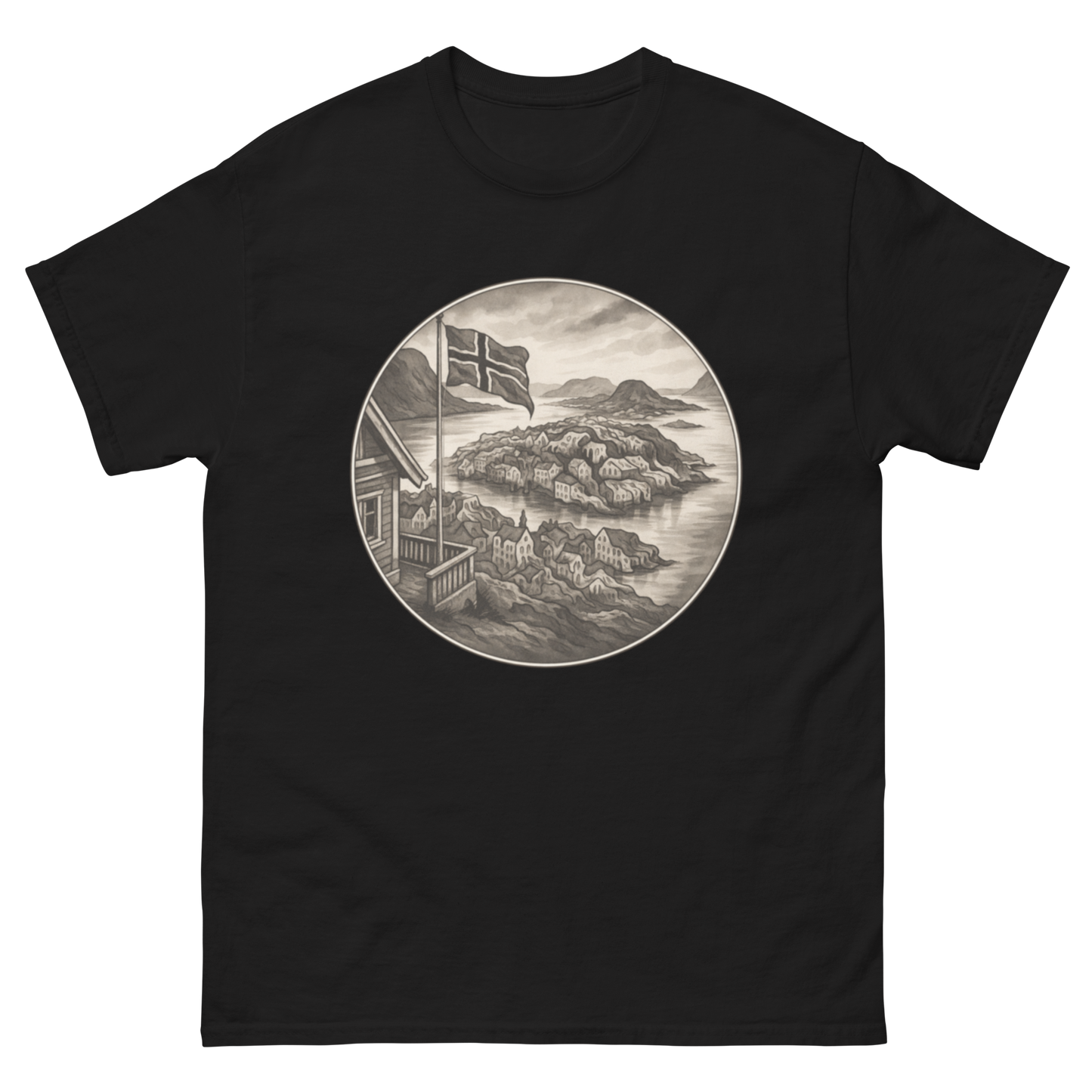Alesund / Alesund/ Sunnmore Norway T-Shirt Souvenir Travel– Fjord, Mountain & Art Nouveau Design